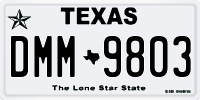 TX license plate DMM9803