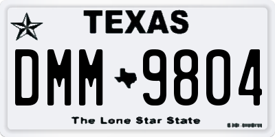 TX license plate DMM9804