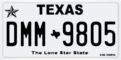 TX license plate DMM9805