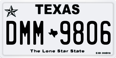 TX license plate DMM9806