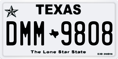 TX license plate DMM9808