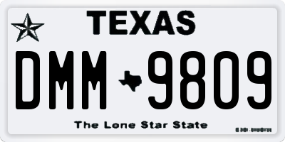 TX license plate DMM9809