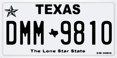 TX license plate DMM9810