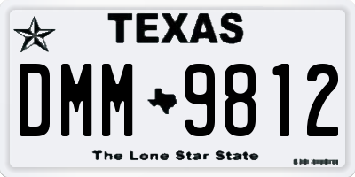 TX license plate DMM9812