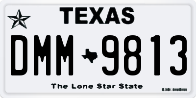 TX license plate DMM9813