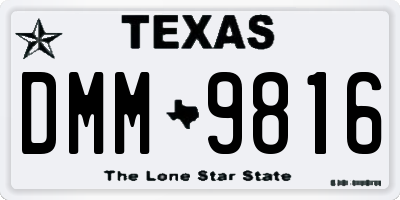 TX license plate DMM9816