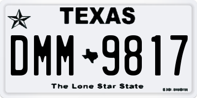 TX license plate DMM9817