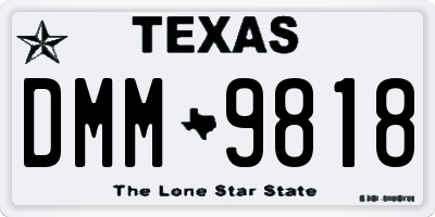 TX license plate DMM9818