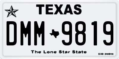 TX license plate DMM9819