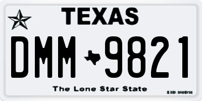 TX license plate DMM9821