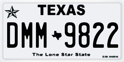 TX license plate DMM9822