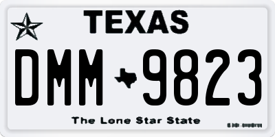 TX license plate DMM9823