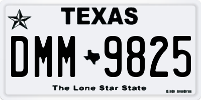 TX license plate DMM9825