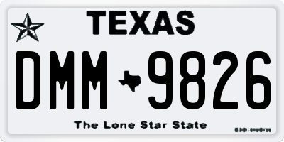 TX license plate DMM9826