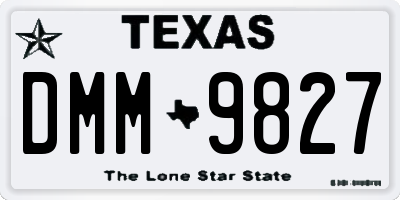 TX license plate DMM9827