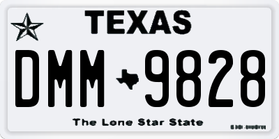 TX license plate DMM9828