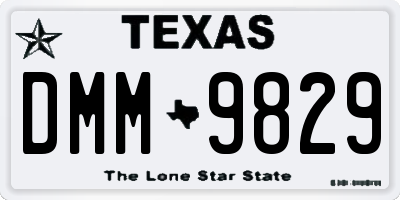 TX license plate DMM9829