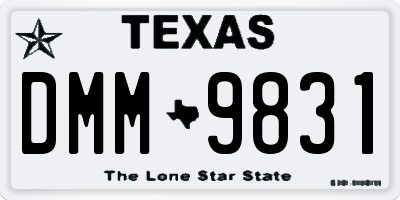 TX license plate DMM9831