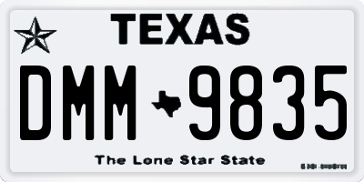 TX license plate DMM9835