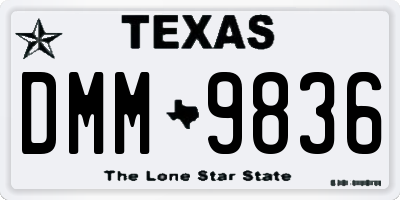 TX license plate DMM9836