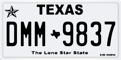 TX license plate DMM9837