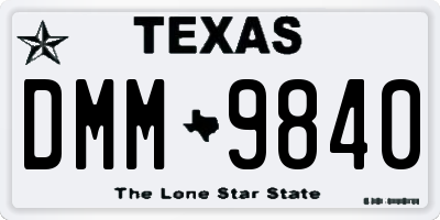 TX license plate DMM9840