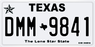 TX license plate DMM9841