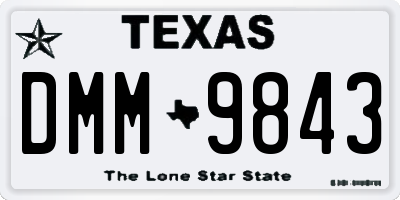 TX license plate DMM9843