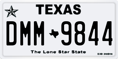 TX license plate DMM9844