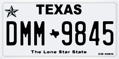 TX license plate DMM9845