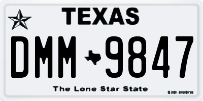 TX license plate DMM9847