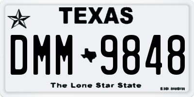 TX license plate DMM9848