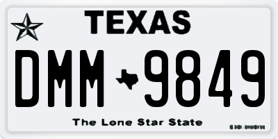 TX license plate DMM9849