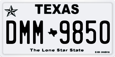 TX license plate DMM9850