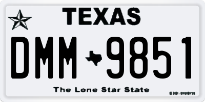 TX license plate DMM9851