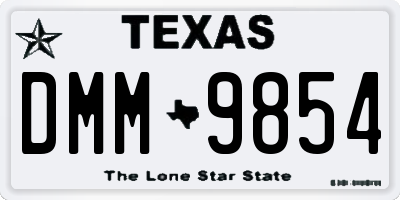 TX license plate DMM9854