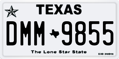 TX license plate DMM9855