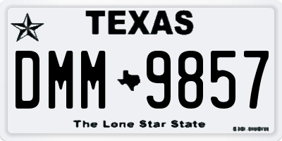 TX license plate DMM9857