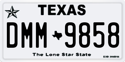 TX license plate DMM9858