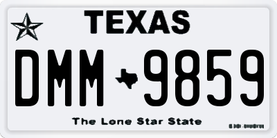 TX license plate DMM9859