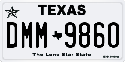 TX license plate DMM9860