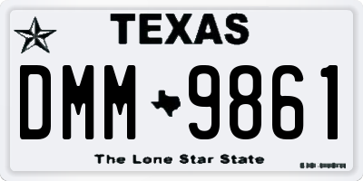 TX license plate DMM9861