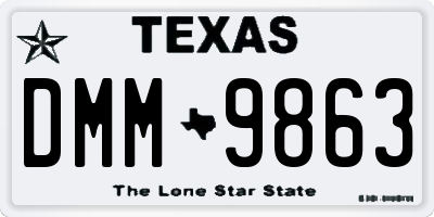 TX license plate DMM9863