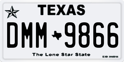 TX license plate DMM9866
