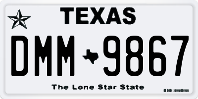 TX license plate DMM9867