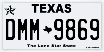 TX license plate DMM9869