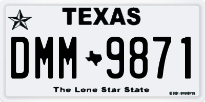 TX license plate DMM9871