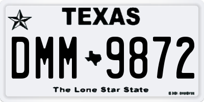 TX license plate DMM9872