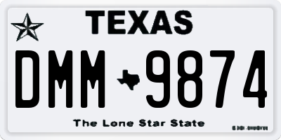 TX license plate DMM9874