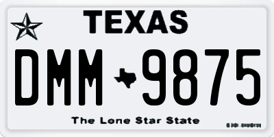 TX license plate DMM9875